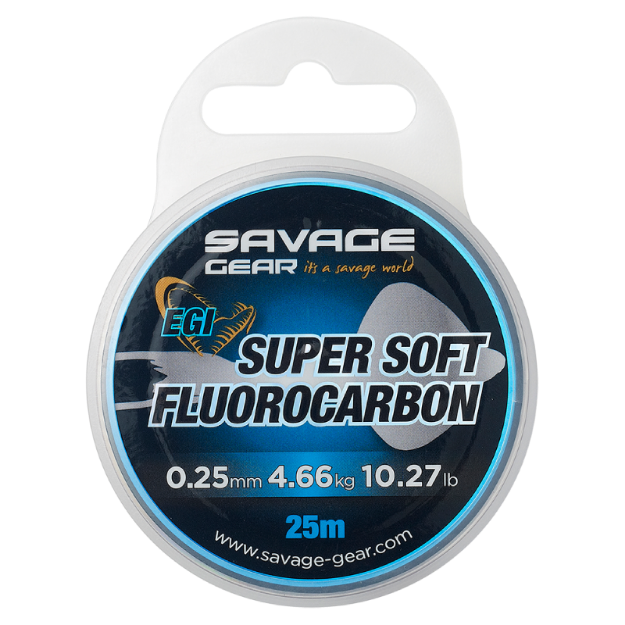 Savage Gear Super Soft Fluorocarbon EGI Pink 25m