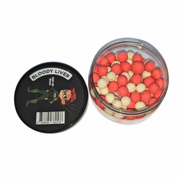 Boilie Academy Pop UP Bloody Liver 10mm boile za ribolov šarana jetra aroma