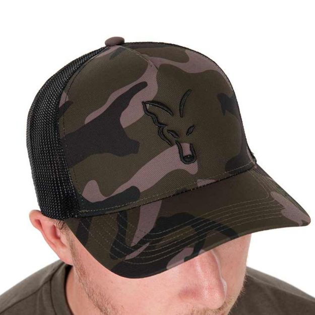 Fox Black Camo Trucker Kapa