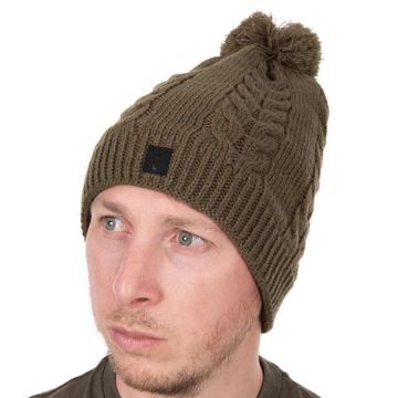 Fox Khaki Knitted Bobble Kapa zimska za ribolov