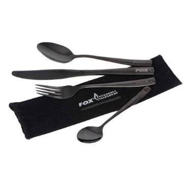 FOX Cookware Black Stainless Cutlery Set pribor za jelo žlica, vilica nož fox 