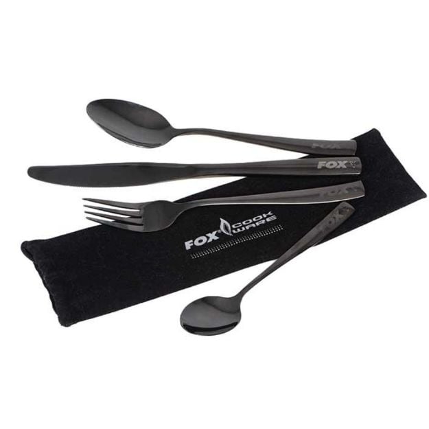 FOX Cookware Black Stainless Cutlery Set pribor za jelo žlica, vilica nož fox 
