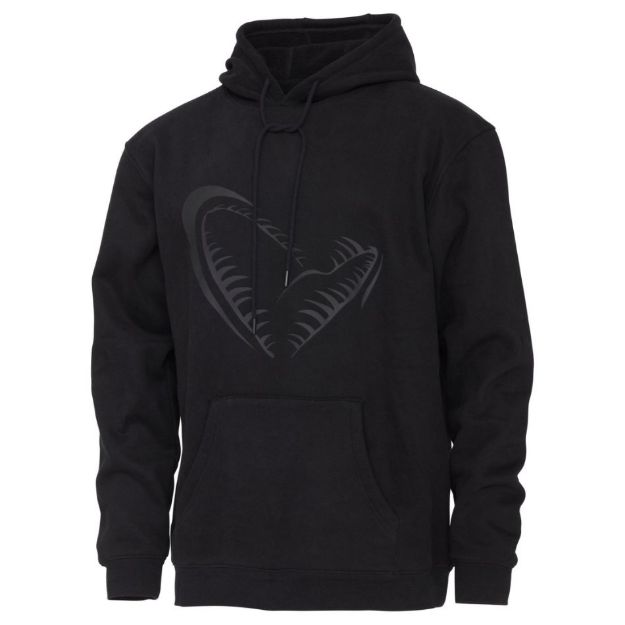 Savage Gear Jaw Hoodie Black  majice sa kapuljačom crne za ribolov