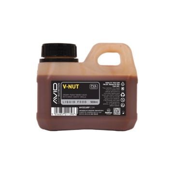 Avid V-Nut Liquid Food 500ml tekuća hrana za šarana s okusom vanilije i kikirikija PVA friendly
