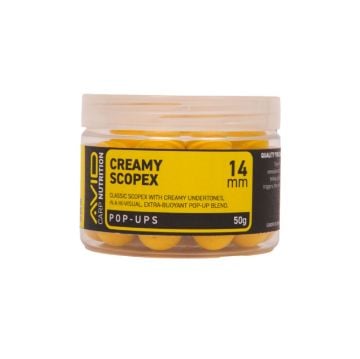 Avid Creamy Scopex Pop Up Boile 14mm žute plutajuće boile s kremastom aromom za ribolov šarana i amura