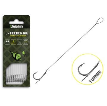 Feeder rig Delphin Braided Sting Turner 12 cm gotovi pleteni predvezi s bait spikeom 10 komada