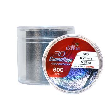 Carp Expert NEO 3D Camouflage Grey Black 600m najlon