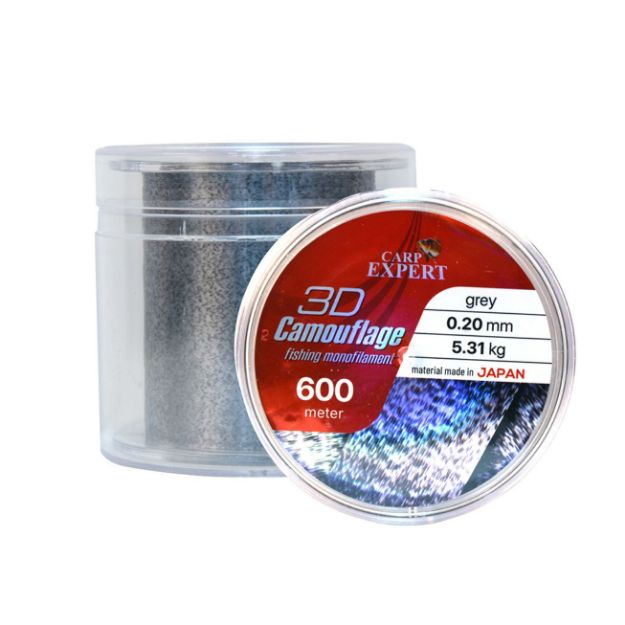 Carp Expert NEO 3D Camouflage Grey Black 600m najlon
