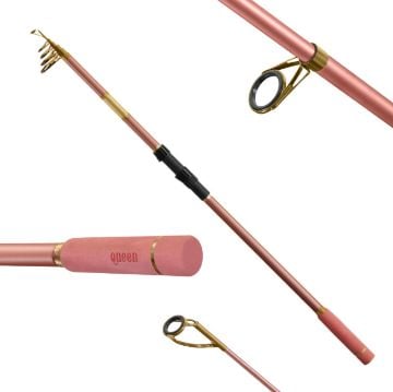 EVA drška i zlatni detalji na Delphin QUEEN Tele Pink teleskopskom štapu