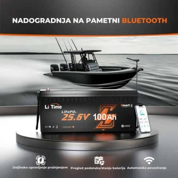 LiTime 24V deep cycle akumulator s Bluetooth nadzorom za brodove i ribolov
