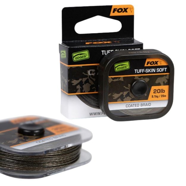 Fox Edges Tuff-Skin Soft mekana upredenica za šaranske predveze s kevlarskim vlaknima za Spinner Rig, Combi-Multi Rig i predveze s dlakom.