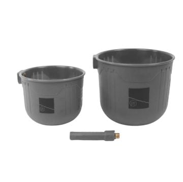 Preston Pole Kup Set posudice za prihranu na šteki od 125 ml i 250 ml s perforiranim dnom i mjedenim navojem za precizno prihranjivanje.