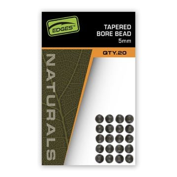 Fox Edges Naturals Tapered Bore Bead 5 mm perle za helikopter montaže kompatibilne s Leadcore, Submerge i Copper Core leaderima, 20 komada