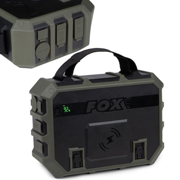 Fox Halo 96K Powerbank 96000 mAh LiFePO4 za ribolov i kampiranje s USB-C 100W, bežičnim i solarnim punjenjem